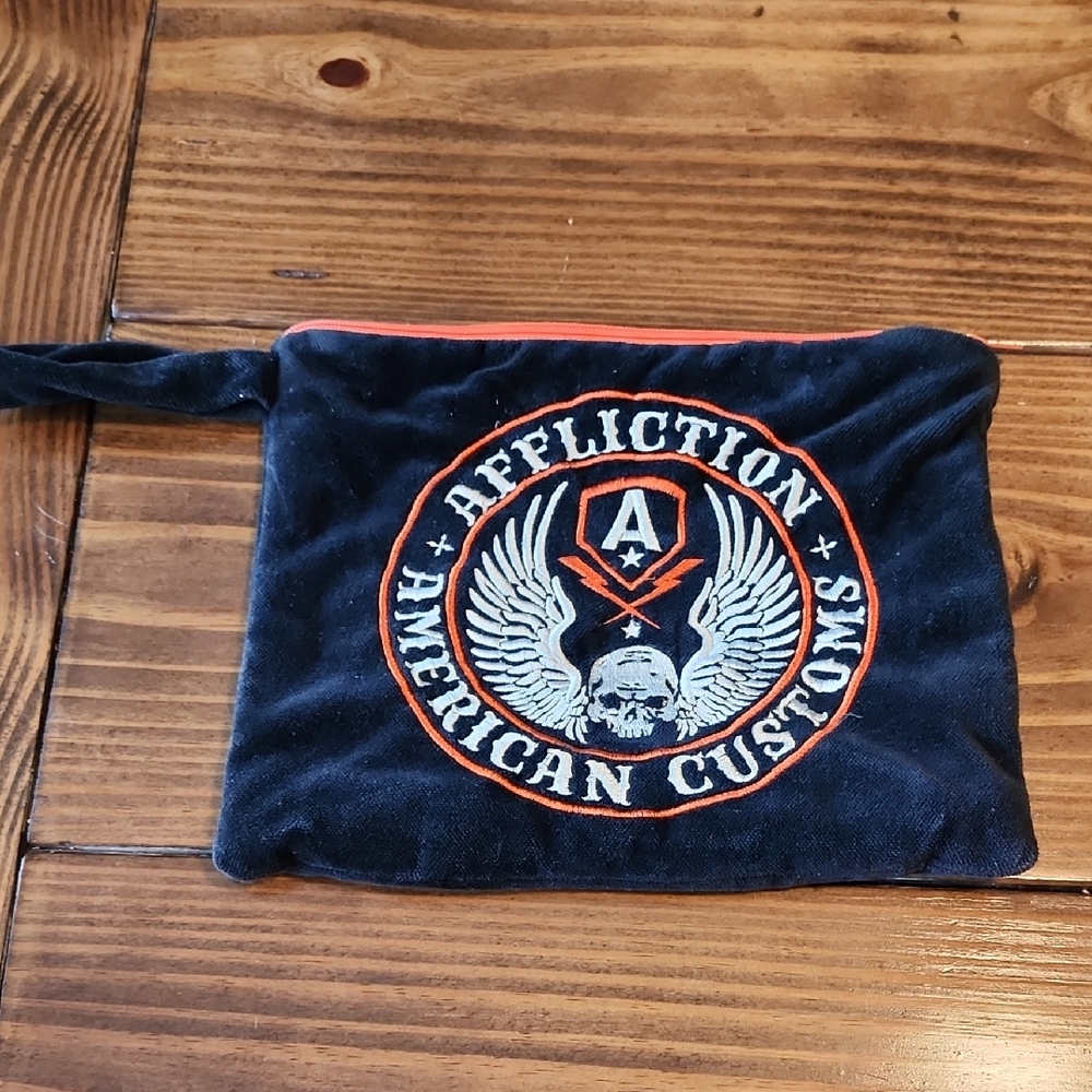 Affliction Black Bag with Orange Details